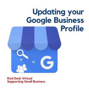 blue shop front with large G and magnifying glass depicting Google Business profile