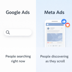 Google Ads vs Meta Ads comparison for small business