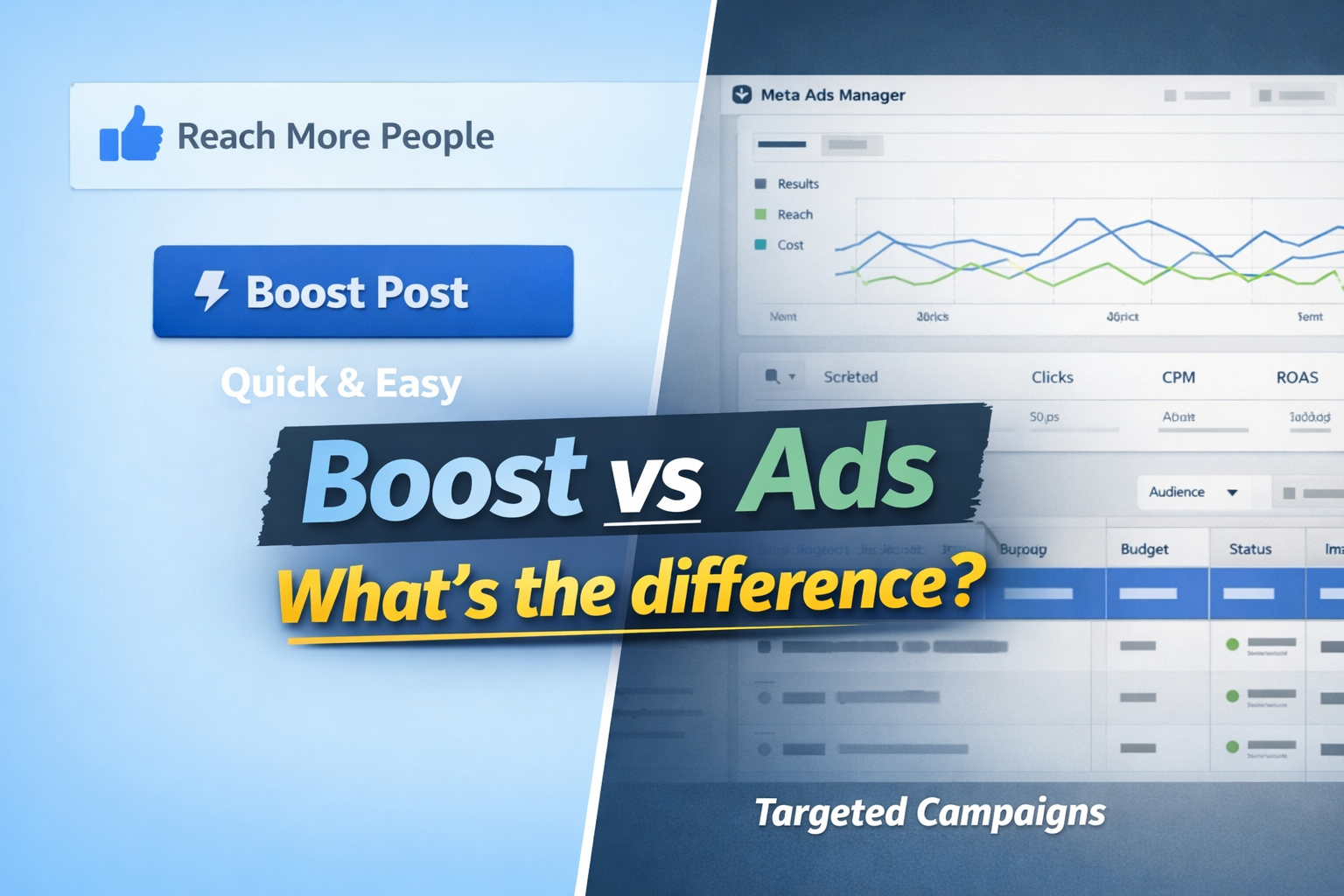 boosting posts vs facebook ads comparison for small businesses