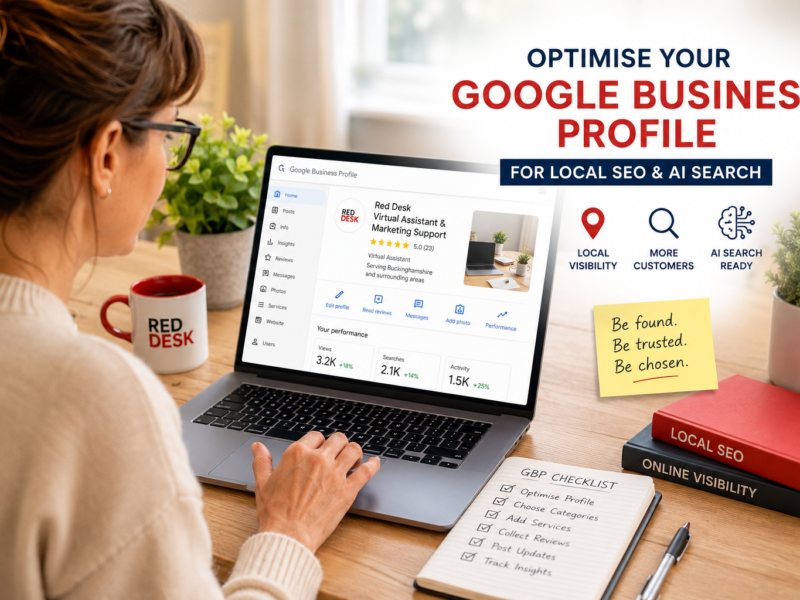 mall business owner optimising a Google Business Profile for local SEO and AI search